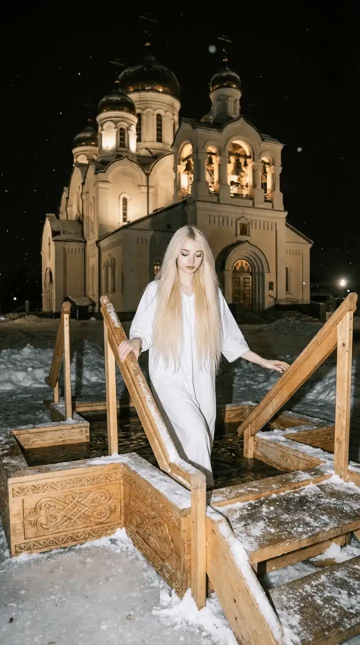Крещенская ночь в зимней купели