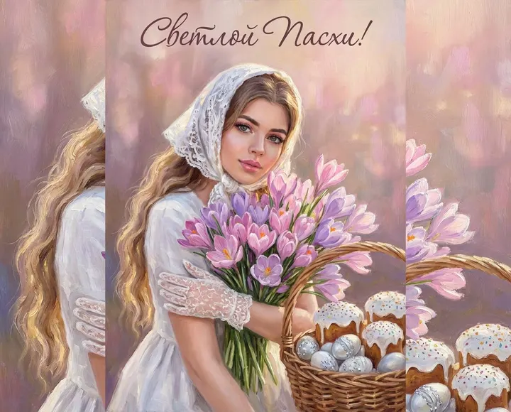 Светлой Пасхи масляная живопись