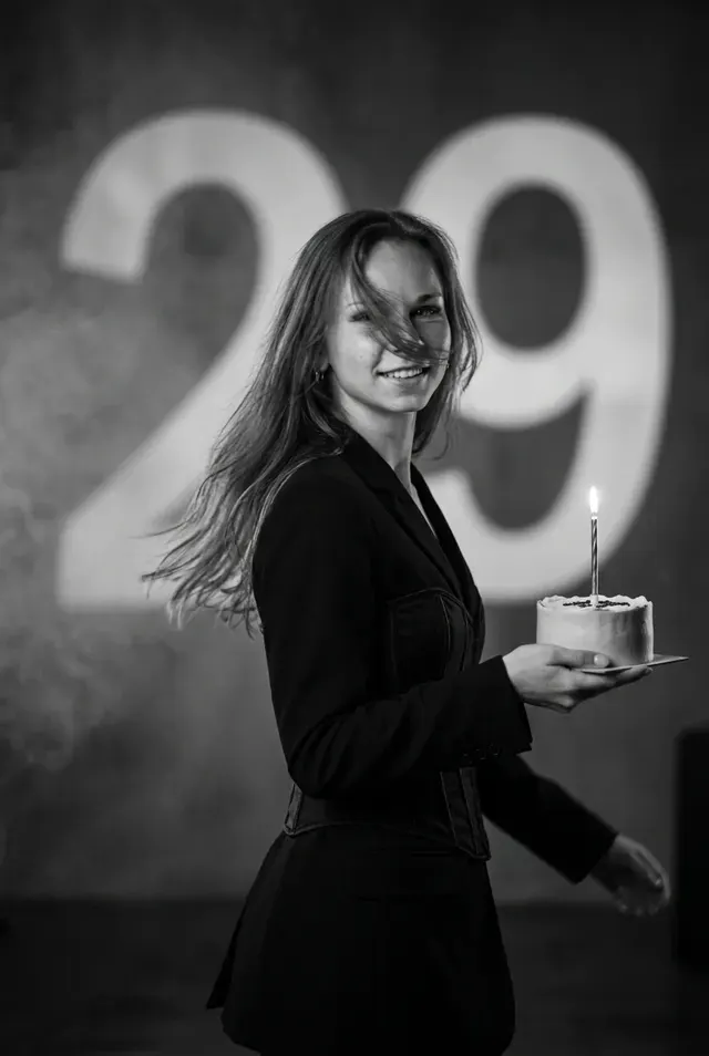 Чёрно-белый портрет 29 лет
