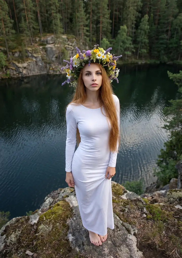 Женщина на вершине скалы