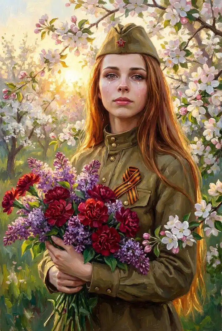 Открытка к 9 Мая живопись
