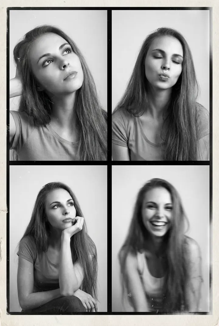 Винтажный фотоколлаж в фотобудке