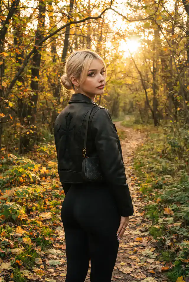 Девушка в осеннем лесу