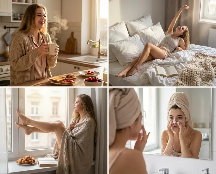 Утренние моменты уютной жизни