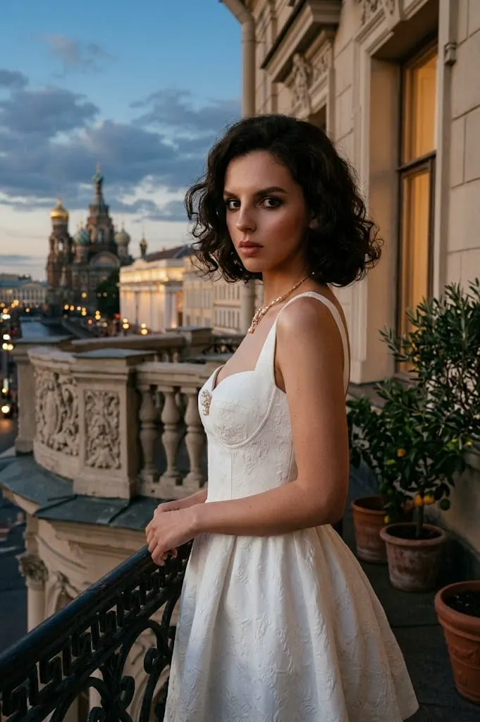 Девушка на балконе в Питере