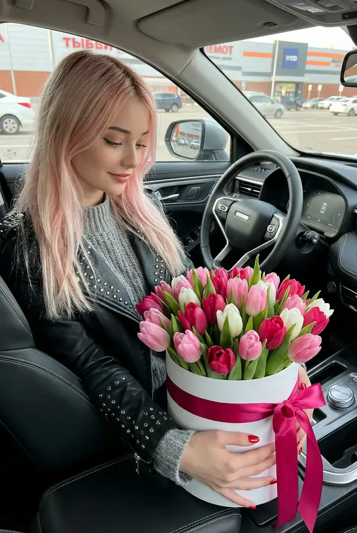 Женщина с тюльпанами в Haval